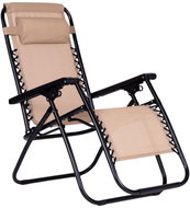 MultiGarden ZRL009 Folding garden deckchair with cushion ZERO GRAVITY, beige - Garden Lounger