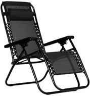 MultiGarden ZRL009 Folding garden deckchair with cushion ZERO GRAVITY, black - Garden Lounger