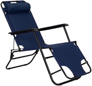 MultiGarden ZRL010 Garden deckchair with headrest, foldable, 2in1, blue - Garden Lounger
