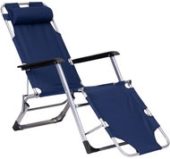 MultiGarden ZRL010F Zahradní lehátko s opěrkou hlavy, skládací, 2v1, modré - Garden Lounger