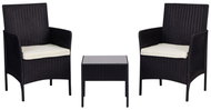 MultiGarden DN602 Garden set 2 armchairs + table, tempered glass, black - Garden Furniture