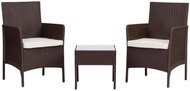 MultiGarden DN602 Garden set 2 armchairs + table, tempered glass, brown - Garden Furniture
