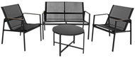 Gardlov 27622 Balcony furniture set sofa, 2 armchairs, table, 4 pcs, black - Garden Furniture