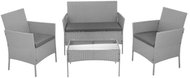 Gardlov 26910 Garden furniture - sofa, 2 armchairs, table with glass, grey rattan - Garden Furniture