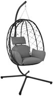 Gardlov 27652 Závěsné houpací křeslo s polštáři 185 cm, nosnost až 150 kg, černé - Hanging Chair