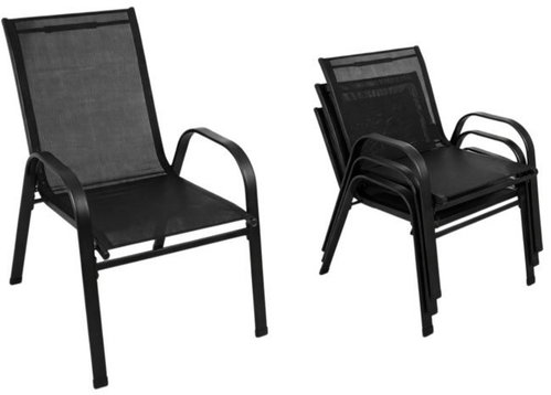 Gardlov 27566 Set of garden chairs, stackable, 4 pcs, black - Garden Chair - Main image