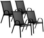 MultiGarden SC-092KD Zahradní židle stohovatelné 4 ks, černé - Garden Chair