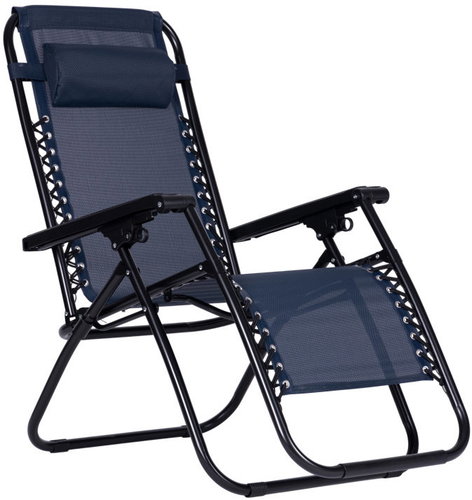 MultiGarden ZRL009 Folding garden deckchair with cushion ZERO GRAVITY, dark blue - Garden Lounger - Main image