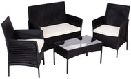 MultiGarden GT-118 Zahradní set 2 křesla, lavice + stolek, tvrzené sklo, černý - Garden Furniture