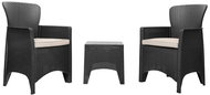 Bauerkraft H-058 Garden furniture - 2 armchairs with armrests, table, black - Garden Furniture