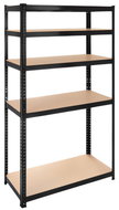 Bigstren 27340 Metal storage rack, 5 shelves, 180 × 90 × 40 cm, load capacity 1000 kg, black - Shelving Unit