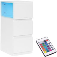 ModernHome TH-3TNS Noční stolek s integrovaným LED osvětlením, 2 zásuvky, bílý - Night Stand