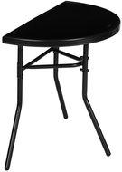 MultiGarden SC-090 Půlkruhový skleněný zahradní stolek, 70 × 64 × 40 cm, černý - Zahradní stůl