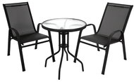 Gardlov 27568 Balkonový set stůl + 2 židle, černý - Garden Furniture