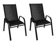 Gardlov 25290 Zahradní židle stohovatelné, černé, 2 ks - Garden Chair