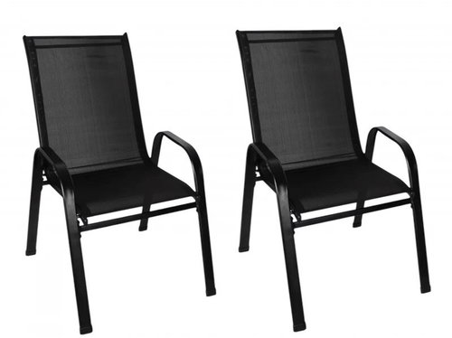 Gardlov 25290 Stackable garden chairs, black, 2 pcs. - Garden Chair - Main image
