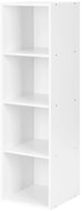 ModernHome KJZ2173 Policový regál, 4 police, MDF, bílý - Shelving Unit