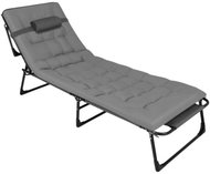Trizand 27633 Skládací zahradní lehátko s matrací 192 × 68 × 28 cm, šedé - Garden Lounger