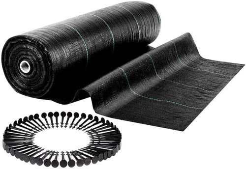 Plonos 491000 Zahradní agrotextilie 1,6 × 100 m 90 g/m2 + 100 kolíků, černá - Nonwoven Fabric - Main image