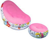 Verk 27533 Nafukovací relaxační křeslo s podnožkou, růžové - Inflatable Chair