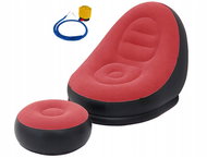 Verk 27532 Nafukovací relaxační křeslo s podnožkou, červené - Inflatable Chair