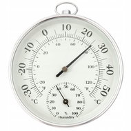 Verk 09244 Analogový nástěnný teploměr s vlhkoměrem 2 v 1, bílý - Outdoor Thermometer