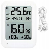 Verk 09239 LCD meteorologická stanice s teploměrem, sondou a vlhkoměrem, bílá - Weather Station