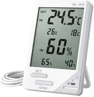 Verk 09238 LCD meteorologická stanice s teploměrem, sondou a vlhkoměrem, bílá - Weather Station