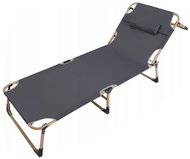 Verk 27263 Skládací lehátko s opěrkou hlavy šedé - Garden Lounger