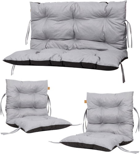 Blomster Garden furniture pads, 3 pcs, light grey - Cushion - Main image
