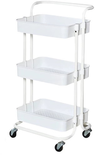Verk 27490 Třípatrový úložný vozík na kolečkách 88 × 41,5 × 37 cm, bílý - Cart - Main image