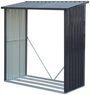 TEPRO Wood Store Large Přístřešek na dřevo 164 × 83 × 157 cm, plechový, antracit - Woodshed