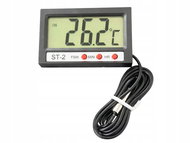 Verk 09233 Digitální teploměr ST-2 s externí sondou 100 cm, LCD displej, černý - Outdoor Thermometer