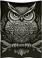 CARBOTEX Hřejivá deka 180 × 200 cm - Šedá sova - Blanket
