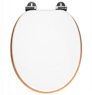 DuraHome Sedátko WC M405, MDF, bílá & světlé dřevo - Toilet Seat