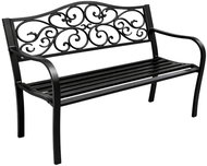 LEAN 29323 Kovová zahradní lavice 127 × 60 × 89 cm, černá - Garden Bench