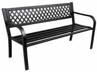 LEAN 29325 Kovová zahradní lavice 120 × 49 × 76 cm, černá - Garden Bench