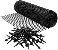 RealG RC-K-888 Síť proti krtkům 2 × 200m, 30 g/m2, černá, oka 16 × 16 mm + 50 kotev - Support Net
