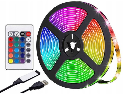 Verk 12437 RGB LED strip 3 m with remote control, Bluetooth, USB - LED Light Strip - Main image