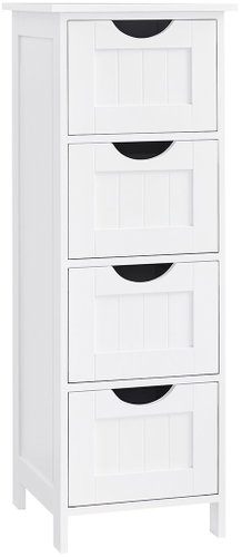 VASAGLE Bathroom cabinet 4 drawers, white 30 × 30 × 82 cm - Bathroom Cabinet - Main image