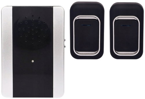 Verk 27796 Wireless doorbell, 38 melodies, 1× receiver, 2× driver, 150 m, black - Doorbell - Main image