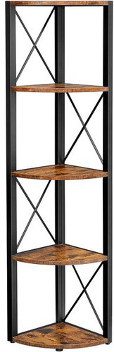VASAGLE Corner shelf 5 shelves, rustic, 30 × 30 × 160 cm - Shelf - Main image