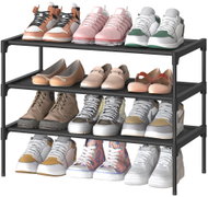 SONGMICS Metal shoe rack, 3 tiers, black 29,7 × 62,3 × 53,5 cm - Shoe Rack