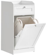 Vasagle Clark Koupelnová skříňka s košem na prádlo bílá - Bathroom Cabinet