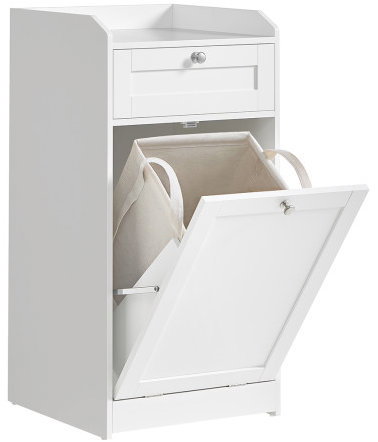 Vasagle Clark Koupelnová skříňka s košem na prádlo bílá - Bathroom Cabinet - Main image