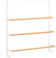 ZELLER Věšák na ručníky na dveře, kov, bambus, bílý 51 × 10,5 × 56 cm - Coat Hanger