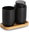 Black, plastic, bamboo, 16,5 × 9 × 13,5 cm