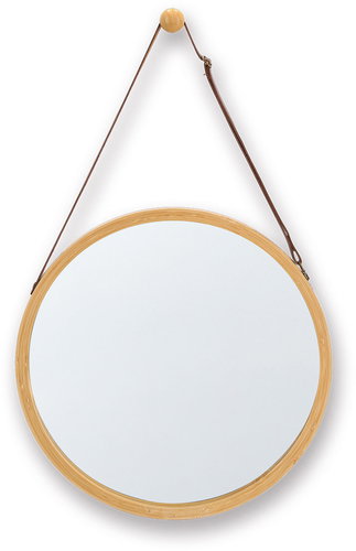 ZELLER Nástěnné zrcadlo bambusové, průměr 38 cm - Mirror - Main image