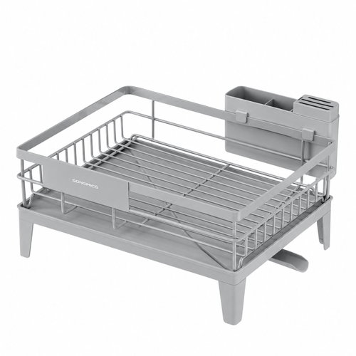 SONGMICS Dish drainer with cutlery holder, 31 × 42 × 18,5 cm, grey - Draining Board - Main image