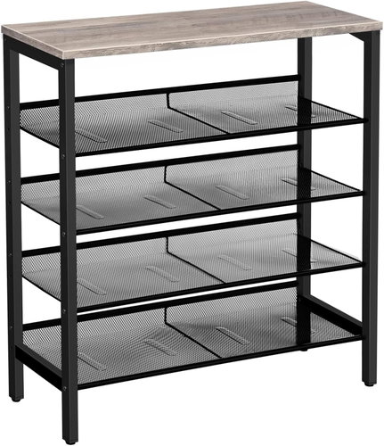Songmics a Vasagle Botník Ormio 85 cm, čierno-sivý - Botník - Hlavný obrázok